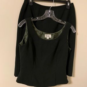 Le Suit Forest Green Skirt Set